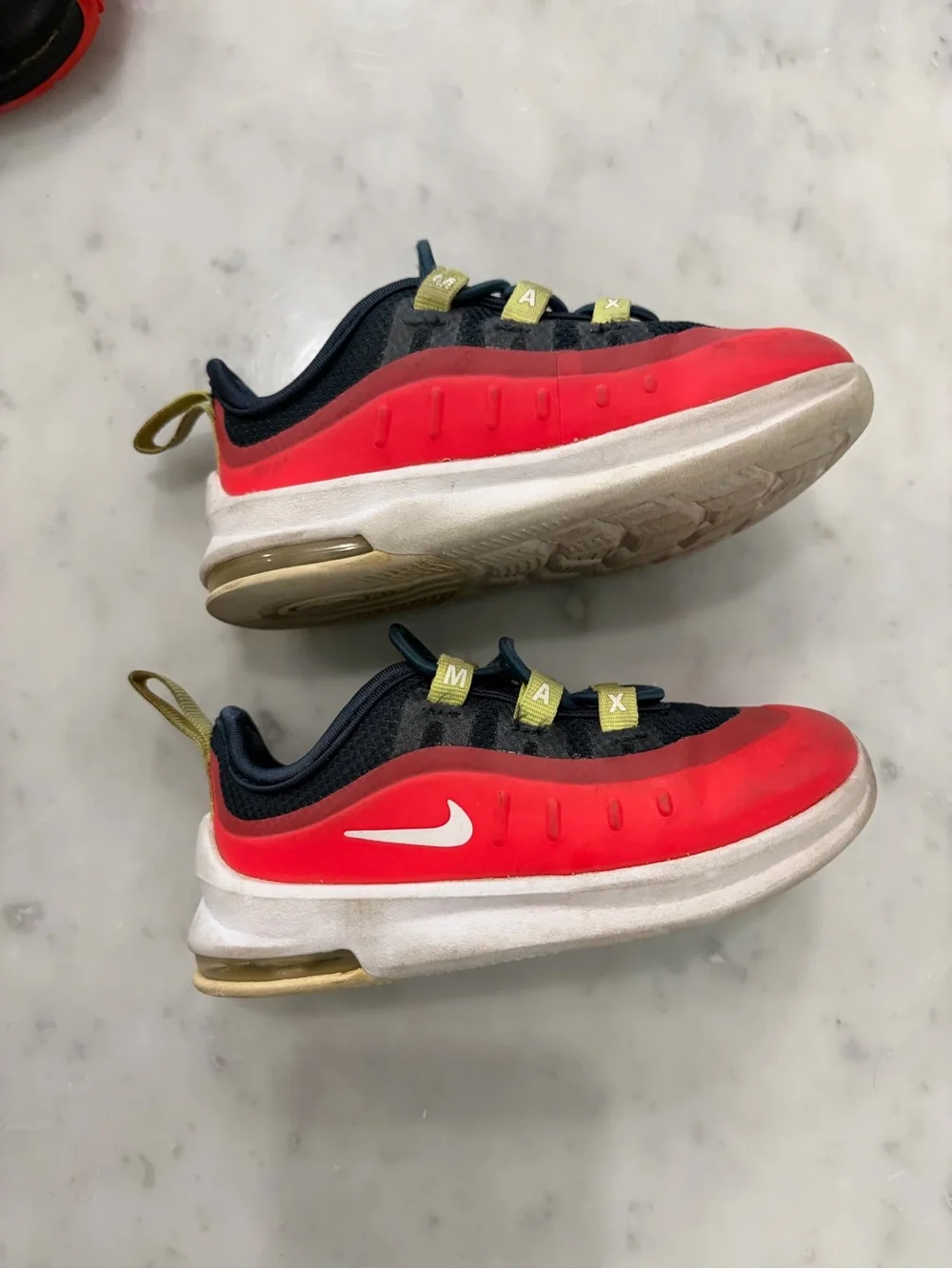 Nike Kids Air Sneakers in Red, Black and Olive